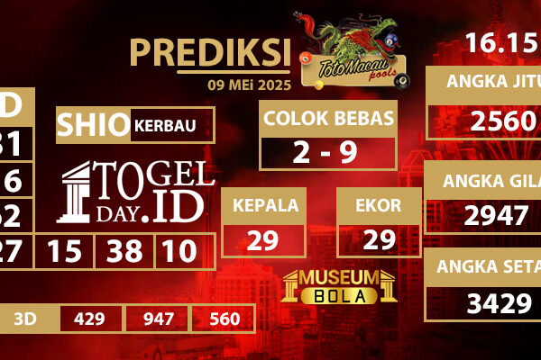 Museumbola – Prediksi Toto Macau Jumat, 09 Mei 2025 16.00 Museumbola