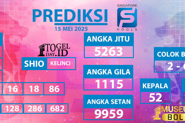 Prediksi Singapore Pools Kamis 15 Mey 2025