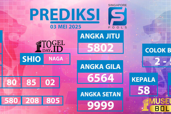 Prediksi Singapore Pools Sabtu 03 Mei 2025