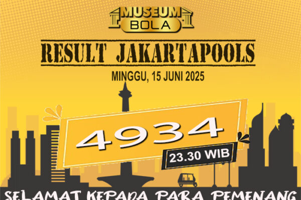 Museumbola – Result Jakarta Pools Minggu, 15 Juni 2025 Museumbola