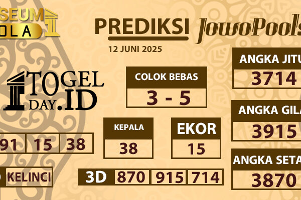 Museumbola – Prediksi Jowo Pools 12 Juni 2025 Museumbola