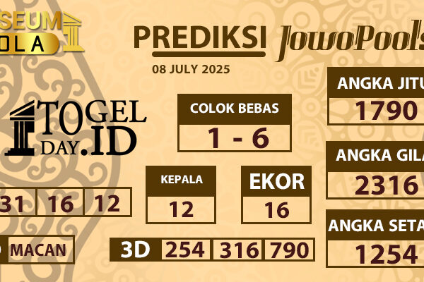 Museumbola – Prediksi Jowo Pools, 08 July 2025 Museumbola