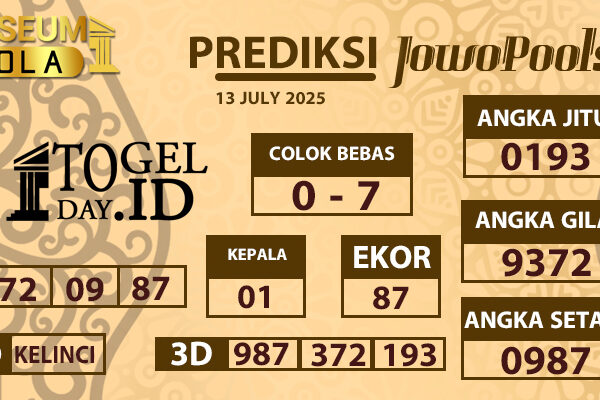 Museumbola – Prediksi Jowo Pools, 13 July 2025 Museumbola