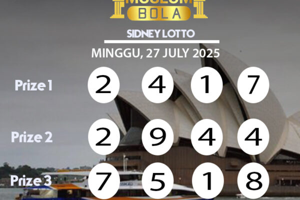 Museumbola – Result Sydney Lotto, 27 July 2025 Museumbola